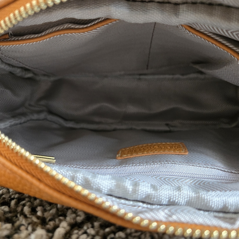 Butterscotch Camera Bag With Patterned Strap - image 3